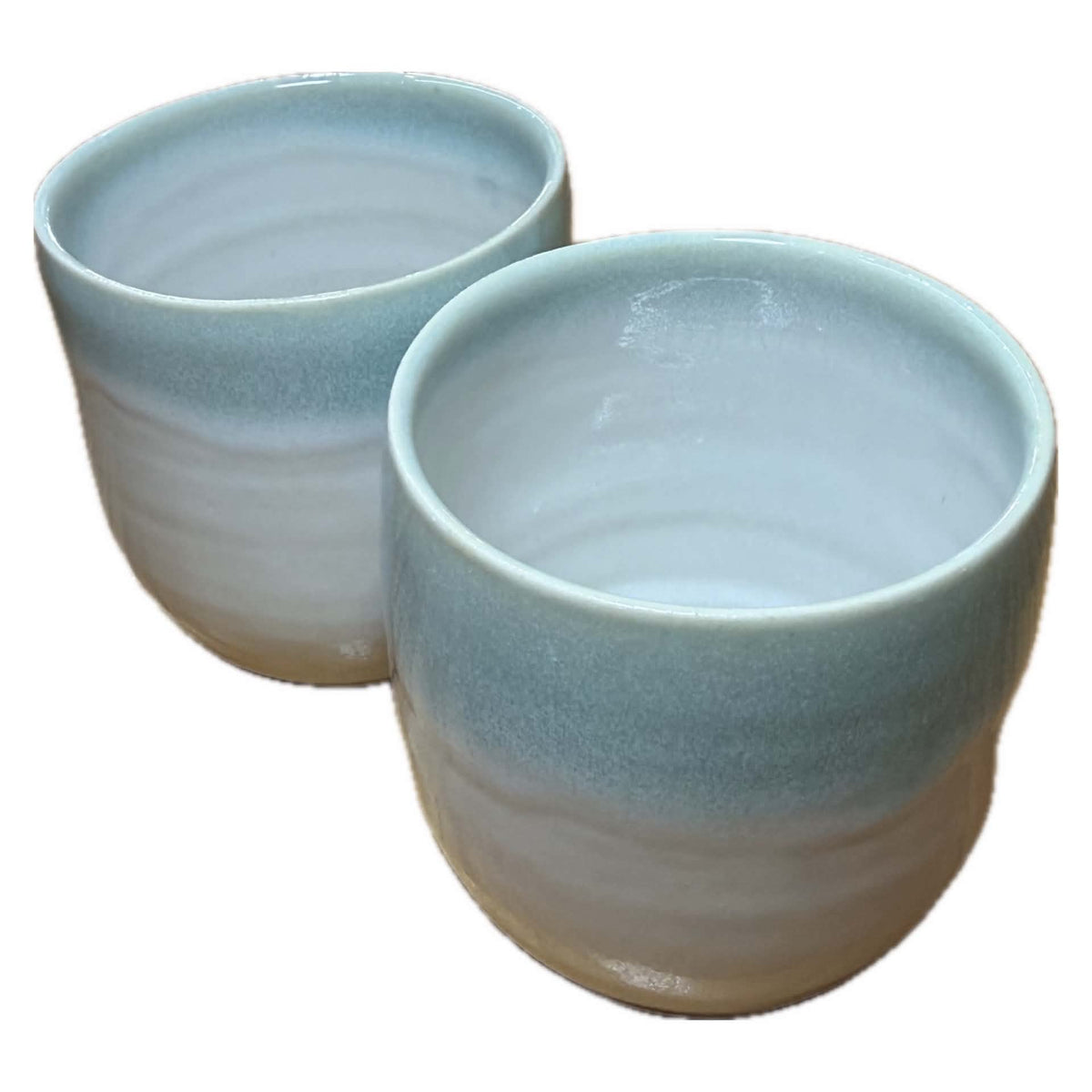 EARTH BY HAND- Latte Mugs - Seafoam Blue Glaze