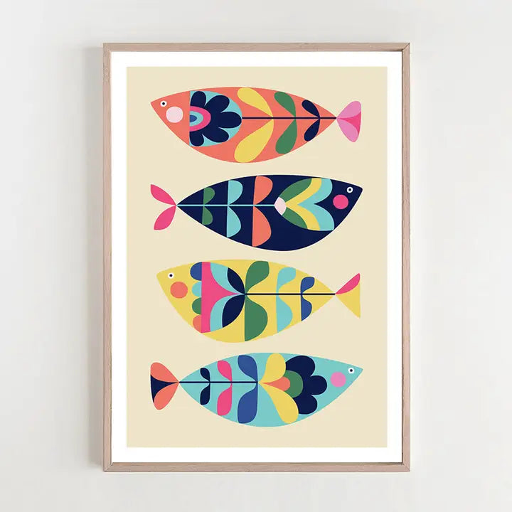 3 BIRDIES STUDIO- "Modern Fish" A5 Art Print