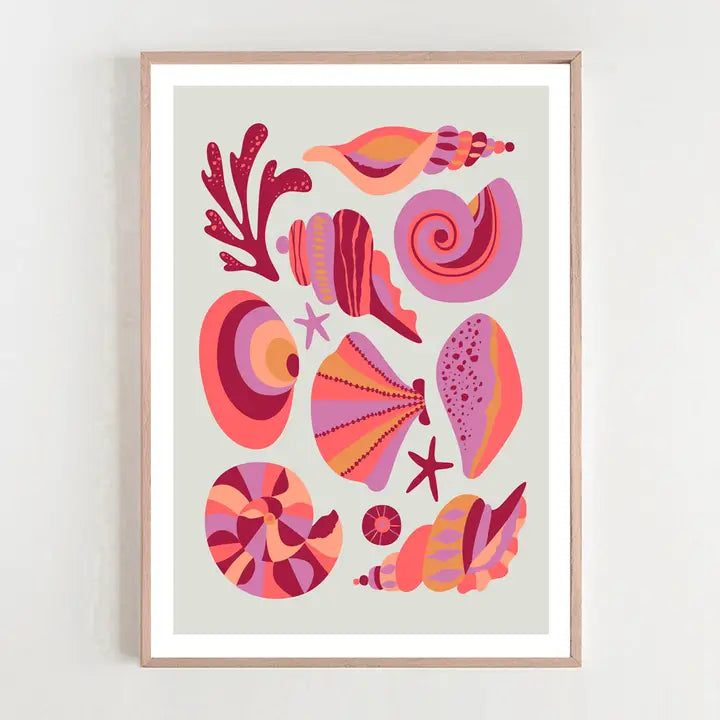 3 BIRDIES STUDIO- "Tonal Seashell" A4 Art Print