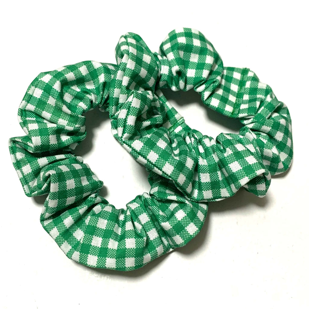 MUMMA WHOOPEE - Regular "Green Gingham"- Christmas Scrunchies