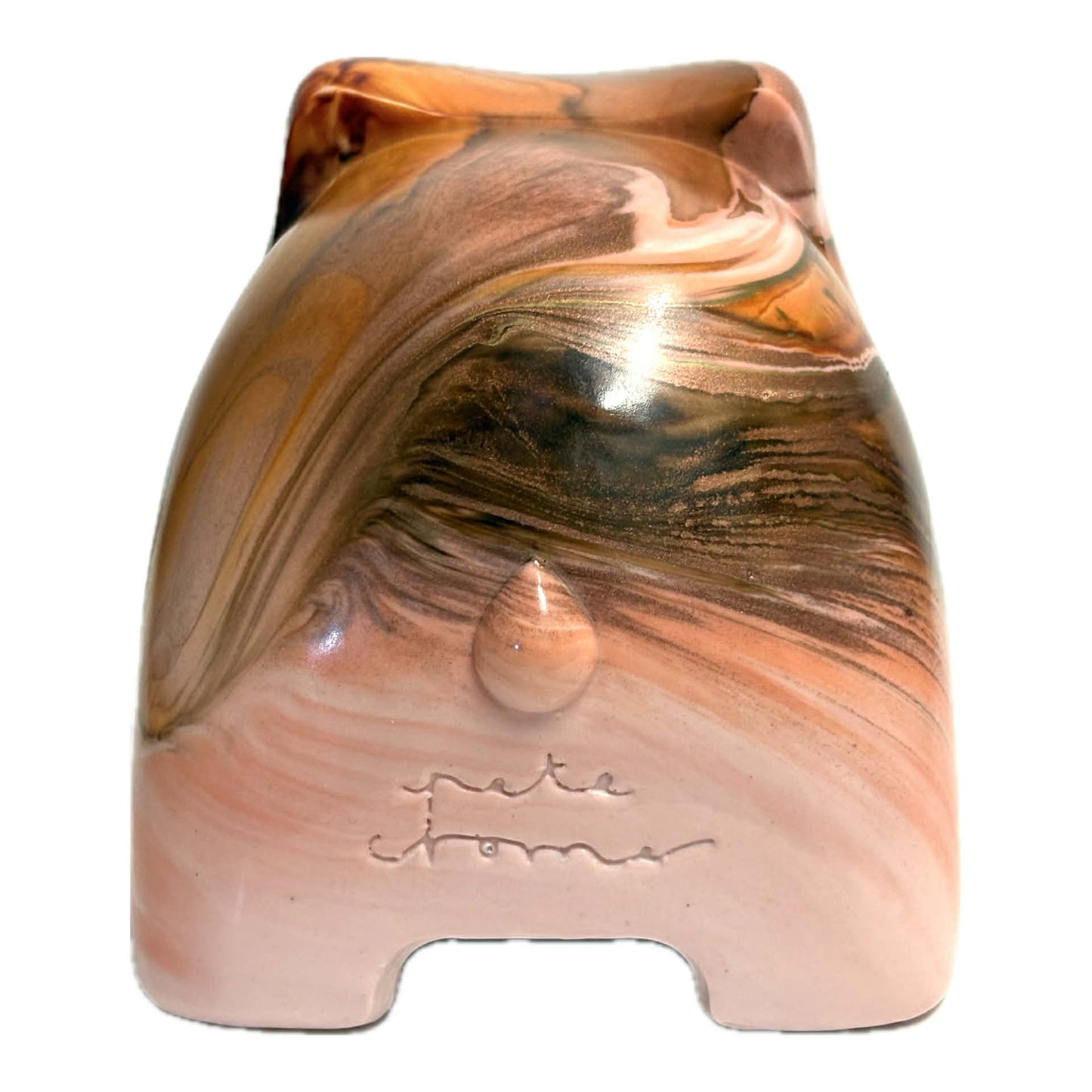 PETE CROMER - RESIN WOMBAT Natural #2 - Just Peachy & Browns