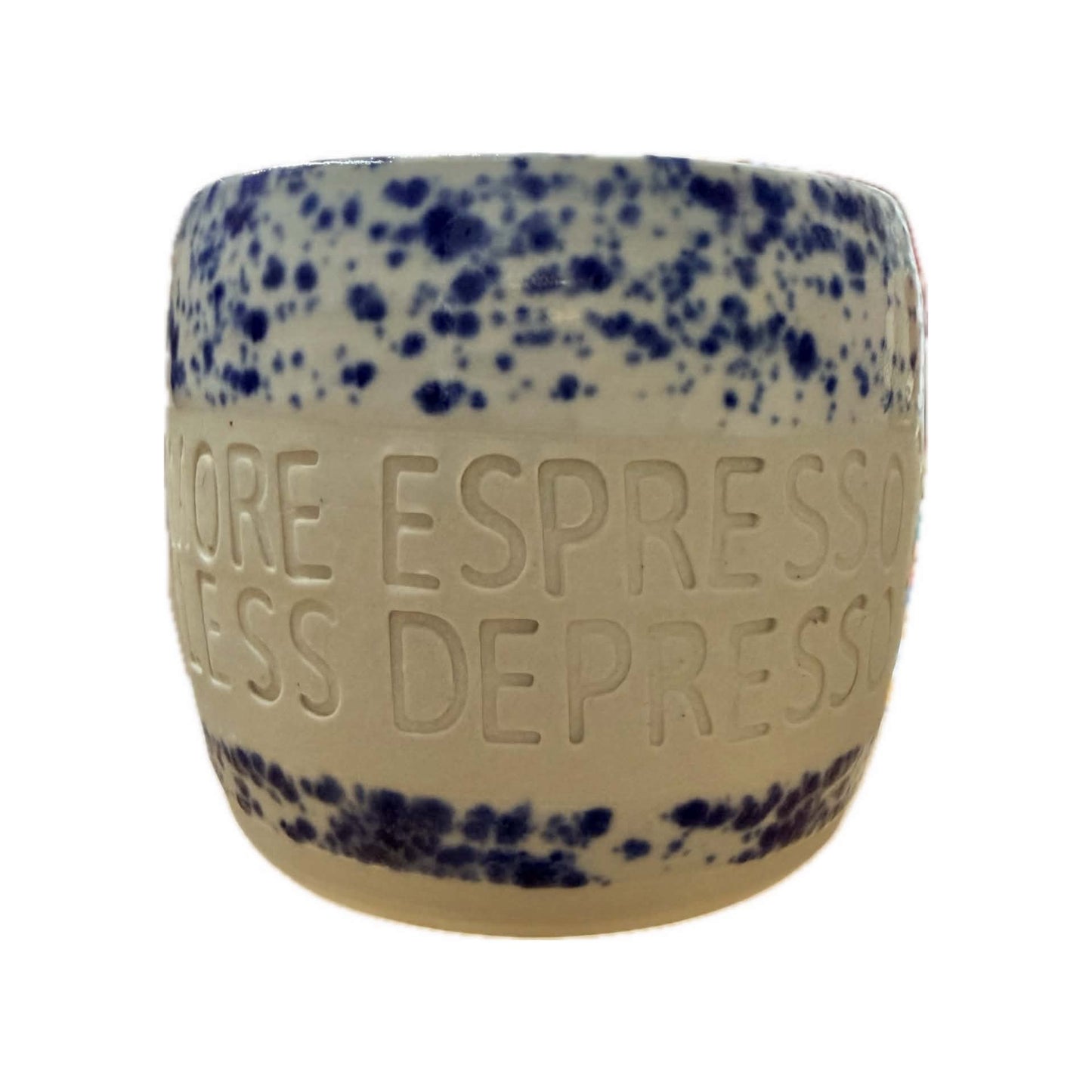 POTTERESS BY ALICIA - MORE ESPRESSO LESS DEPRESSO - Hand Stamped Mug