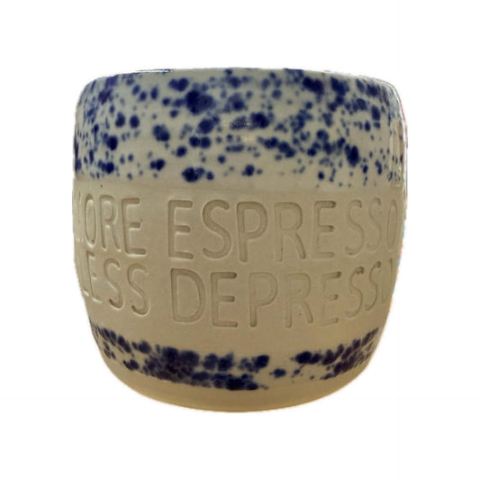 POTTERESS BY ALICIA - MORE ESPRESSO LESS DEPRESSO - Hand Stamped Mug