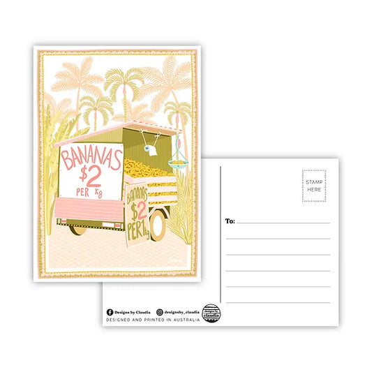 Designs by Claudia - Banana Cart Postcard