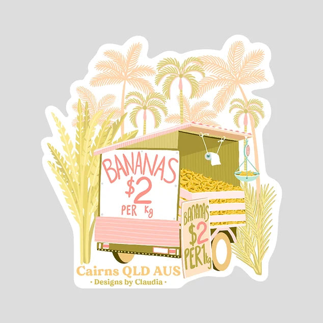 Designs by Claudia - Banana Cart Sticker