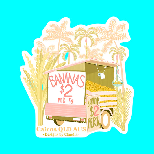 Designs by Claudia - Banana Cart Sticker