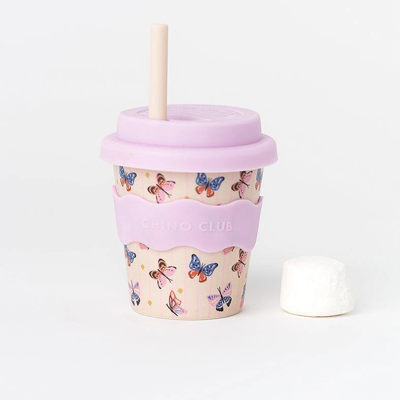 CHINO CLUB- Kids 4oz Reusable Babychino Cup- Butterfly