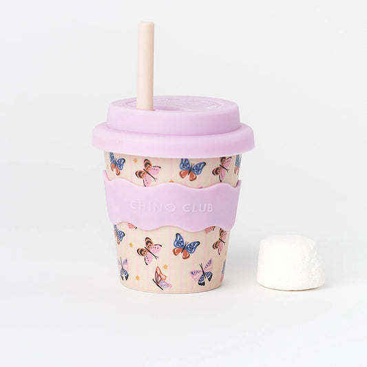 CHINO CLUB- Kids 4oz Reusable Babychino Cup- Butterfly