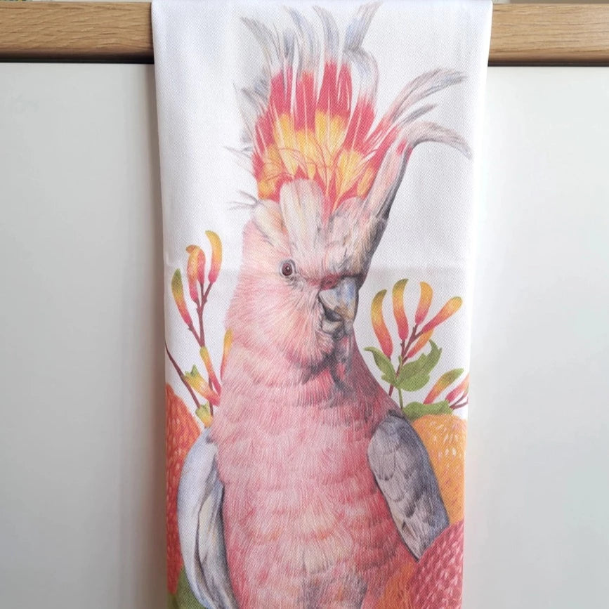 KAYLA REAY- Tea Towel- Major Mitchell's Cockatoo