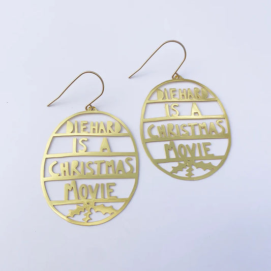 DENZ & CO- Die Hard Is a Christmas Movie earrings in Gold - DANGLE EARRINGS
