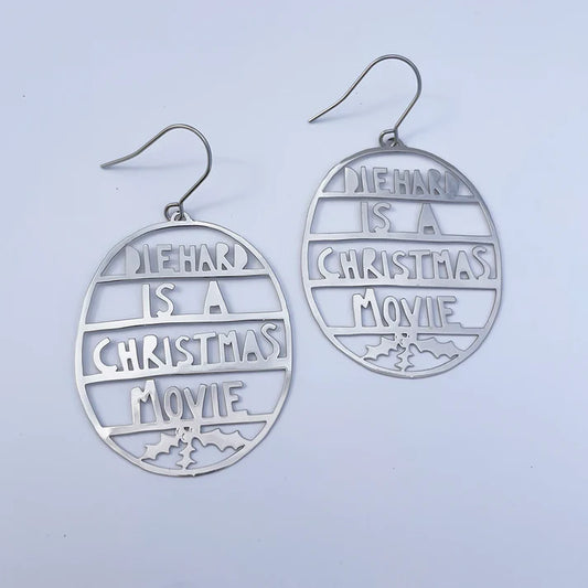 DENZ & CO- Die Hard Is a Christmas Movie earrings in Silver - DANGLE EARRINGS