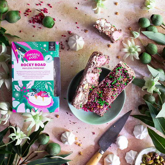 PEBBLY PATH- "Pavlova Parkway" Christmas Rocky Road Chocolate Bar