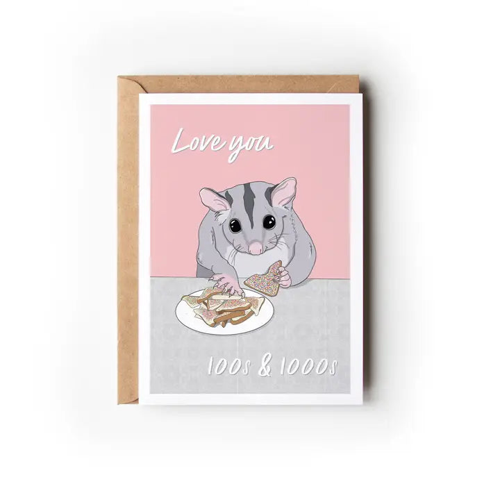 Green Mini Creative - Greeting Cards- Love You Possum Greeting Card