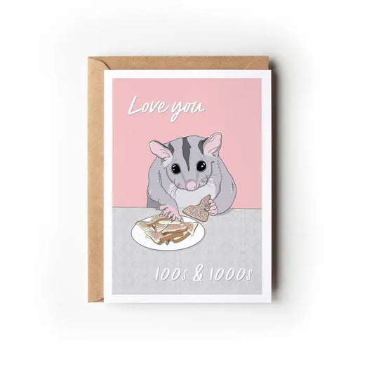 Green Mini Creative - Greeting Cards- Love You Possum Greeting Card