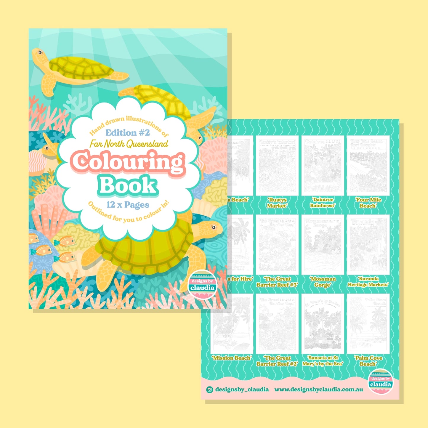 Designs by Claudia - Far North Queensland Colouring Book