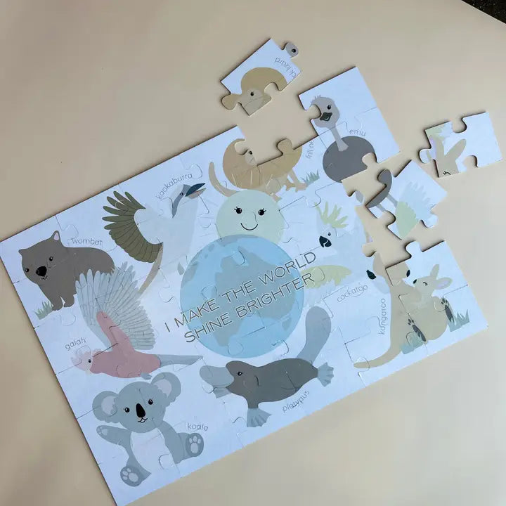WINNIE PARKES- Australian Animals Affirmations Puzzle - Double Sided