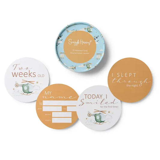 SNUGGLE HUNNY Taking Flight & Pebble Reversible Milestone Cards
