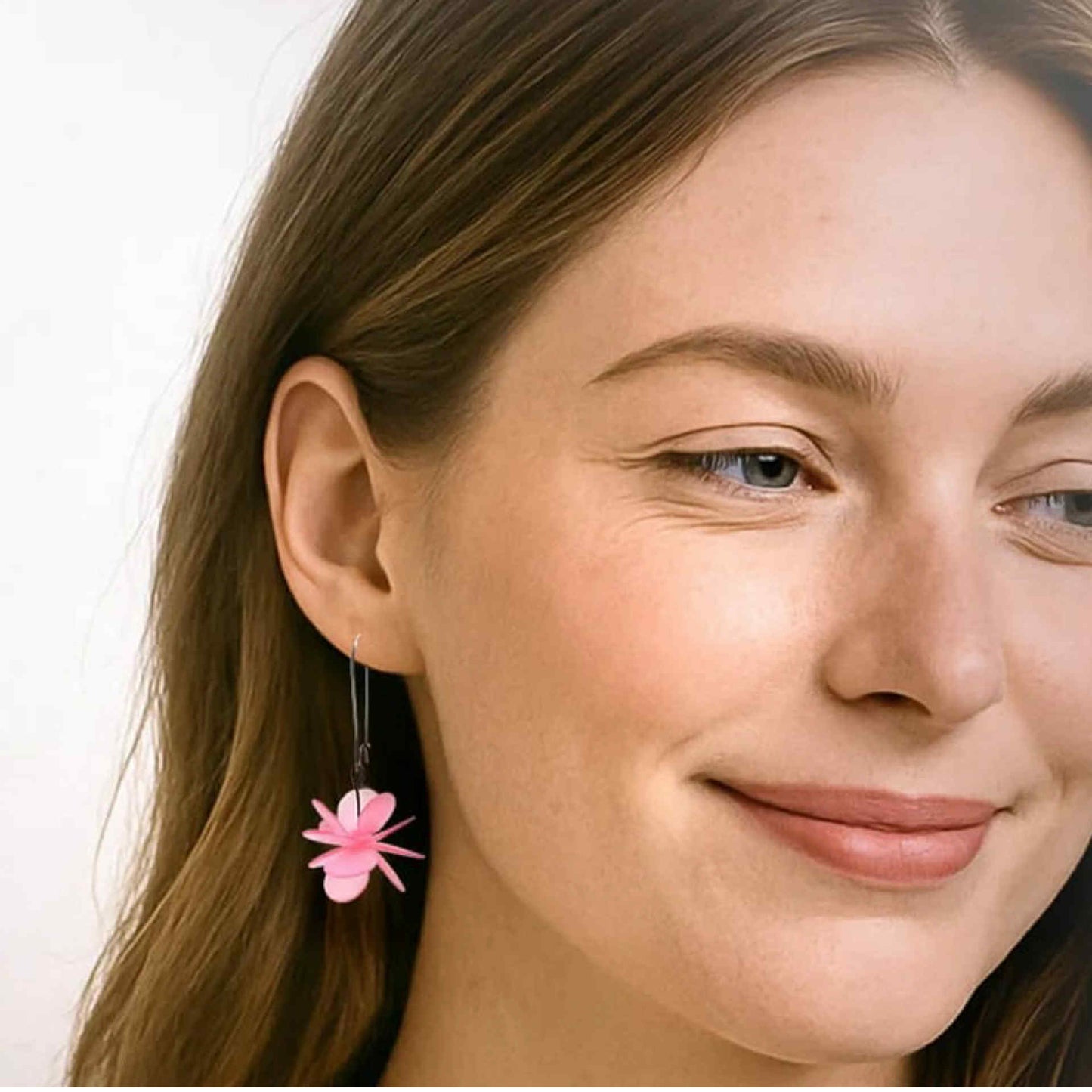 CLAIRE ISHINO- Botanical Peach Pink Blossum Earrings