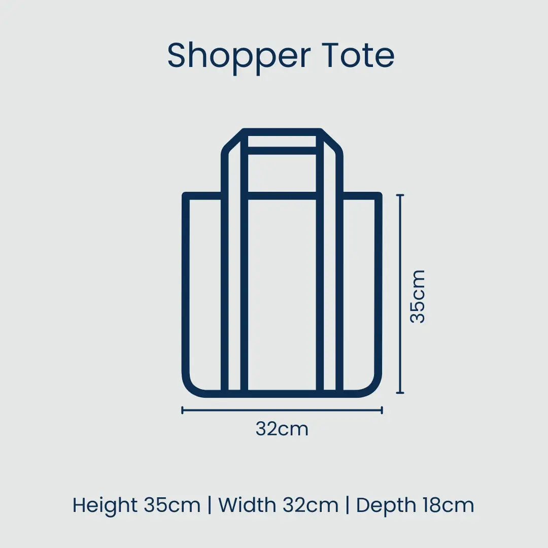 PROJECT TEN - "Blue Stripes" SHOPPER TOTE BAG