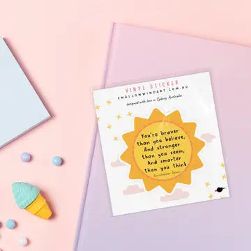 SWALLOW WIND ART - BRAVE, STRONG, SMART - VINYL STICKER