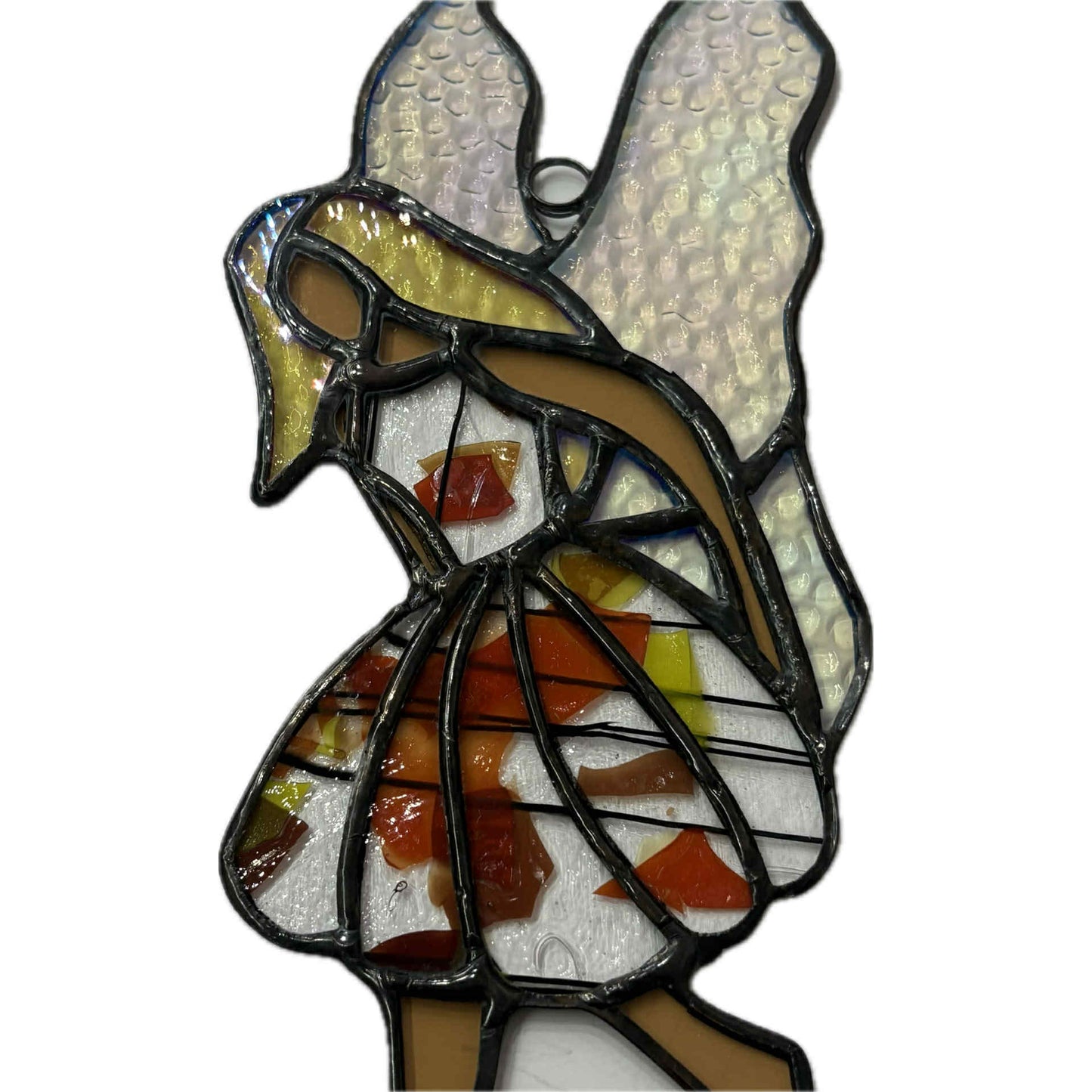 SWAN GLASS -AUTUMN FLOWER FAIRY - Stained Glass Ornament