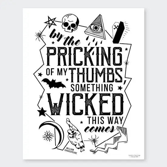 NOOK & BURROW- "Something Wicked" Halloween Shakespeare Framed Print