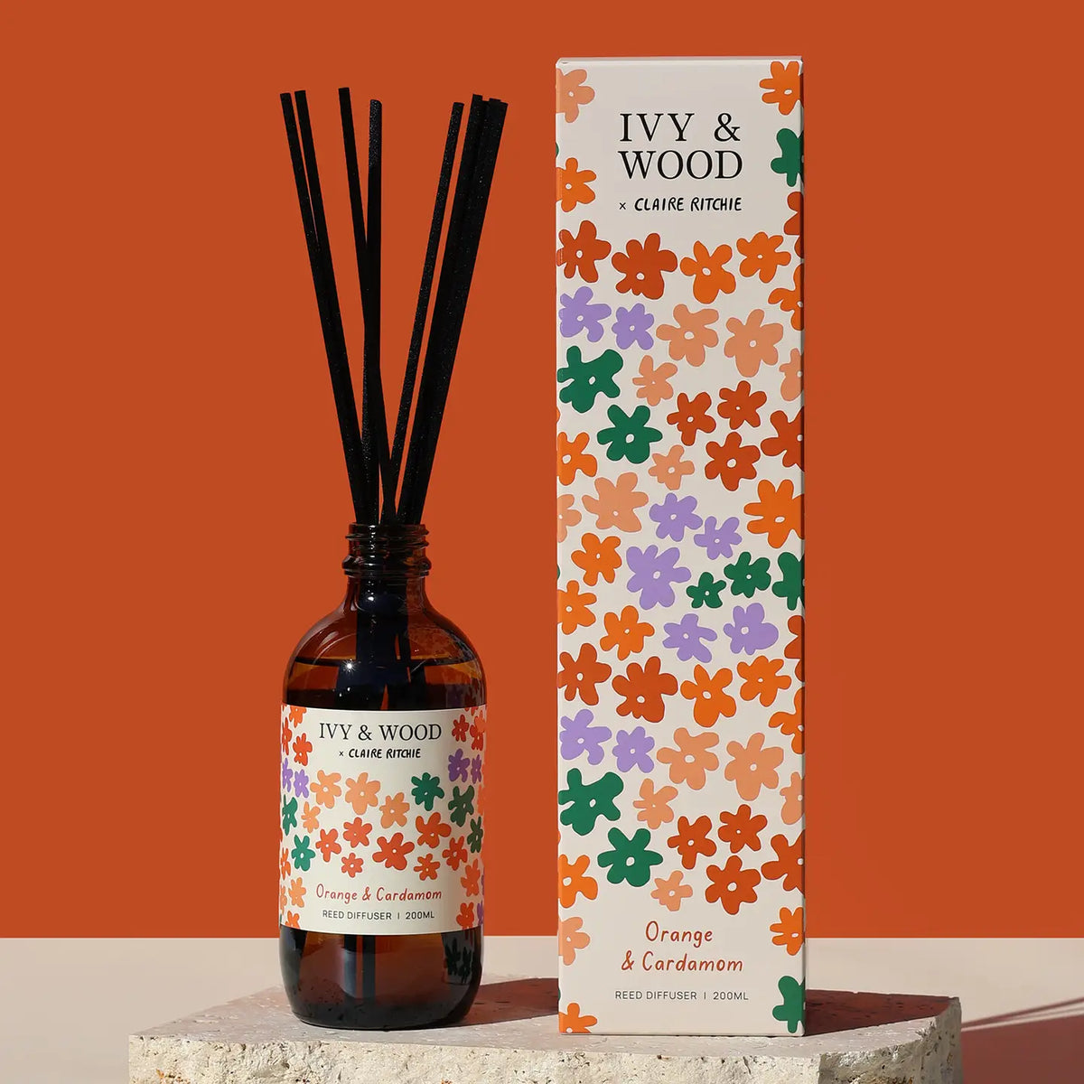 IVY & WOOD - Orange & Cardamom Reed Diffuser - Bloom X Claire Ritche Limited Edition