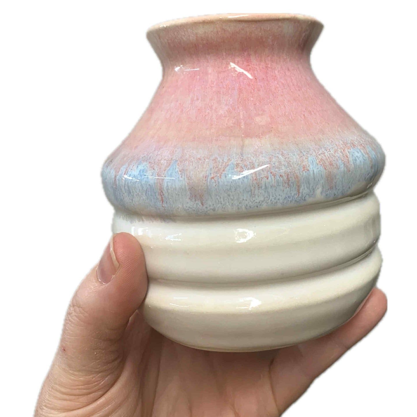 EARTH BY HAND- Pink and Blue Drizzle Vase 1