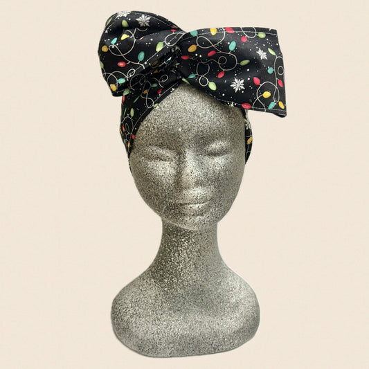 OH SEW ROSY: CHRISTMAS WIRE HEADBAND - Christmas Lights on Black