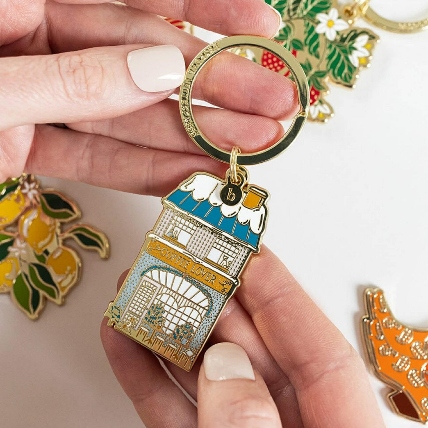 BESPOKE LETTERPRESS - Coffee Lover - Enamel Key Ring