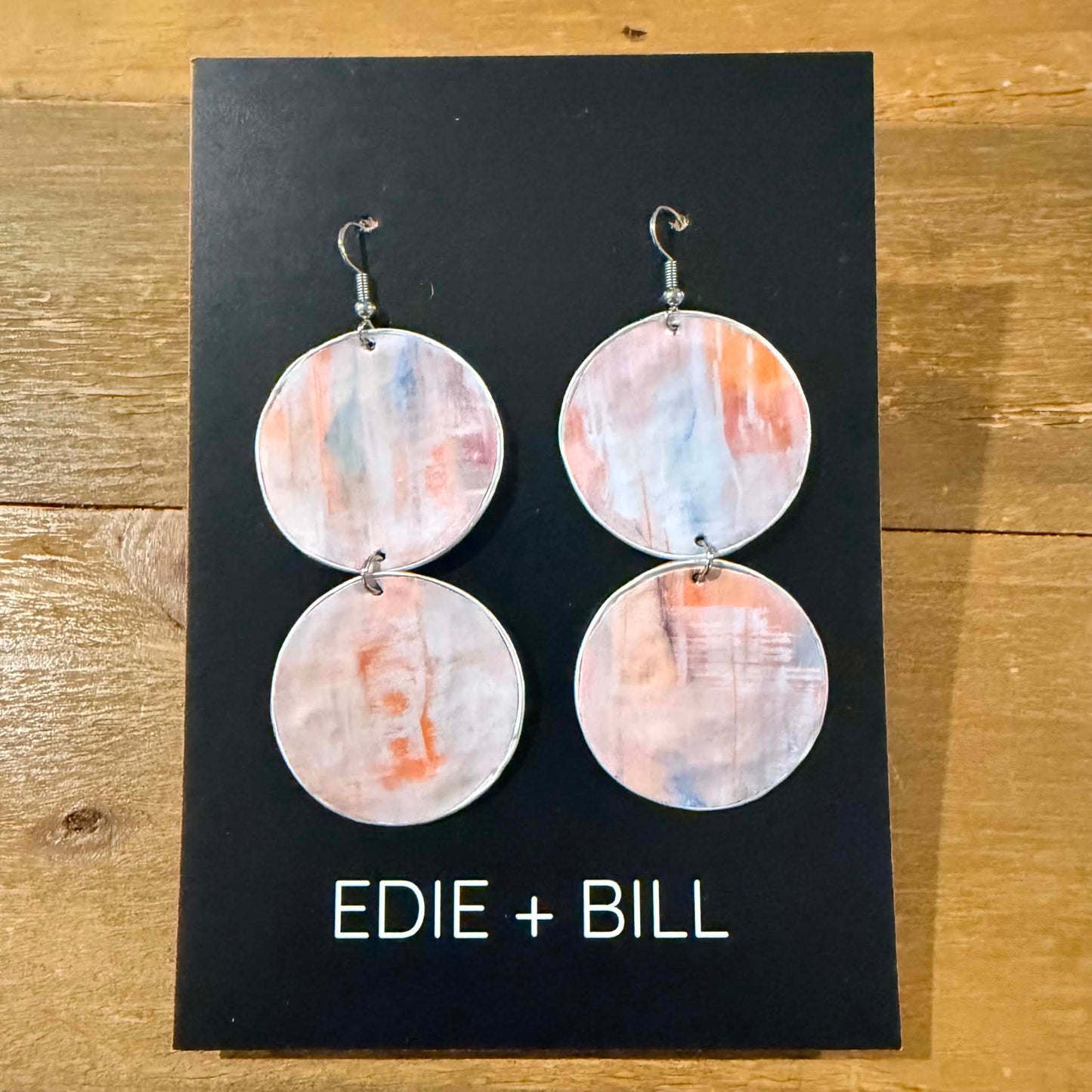 EDIE & BILL- PORTER DOUBLE DROP- Recycled Coffee Pod & Magazine Earrings