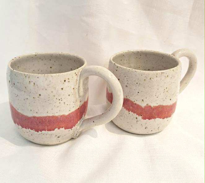 EARTH BY HAND- Hand Painted Pink Splash Mugs