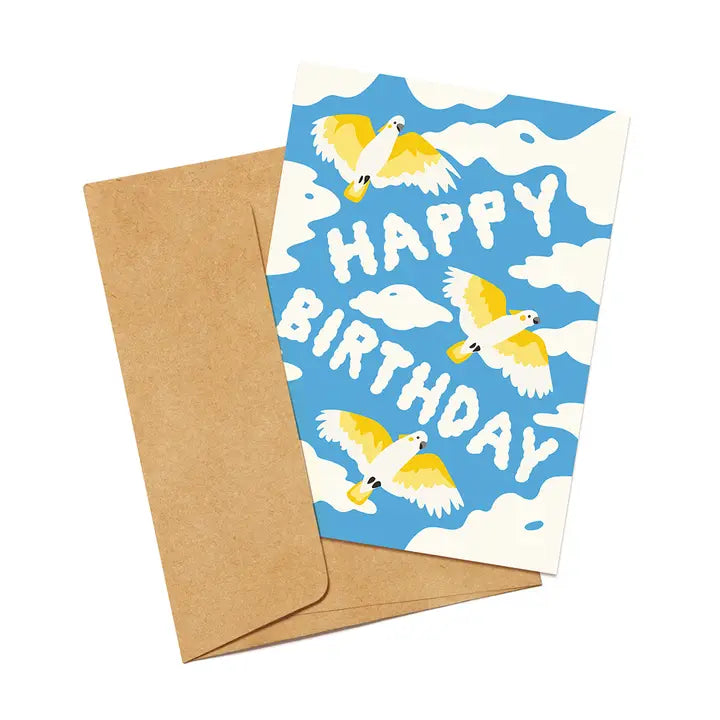 OUTER ISLAND - 'Happy Birthday' Cockatoos Greeting Card