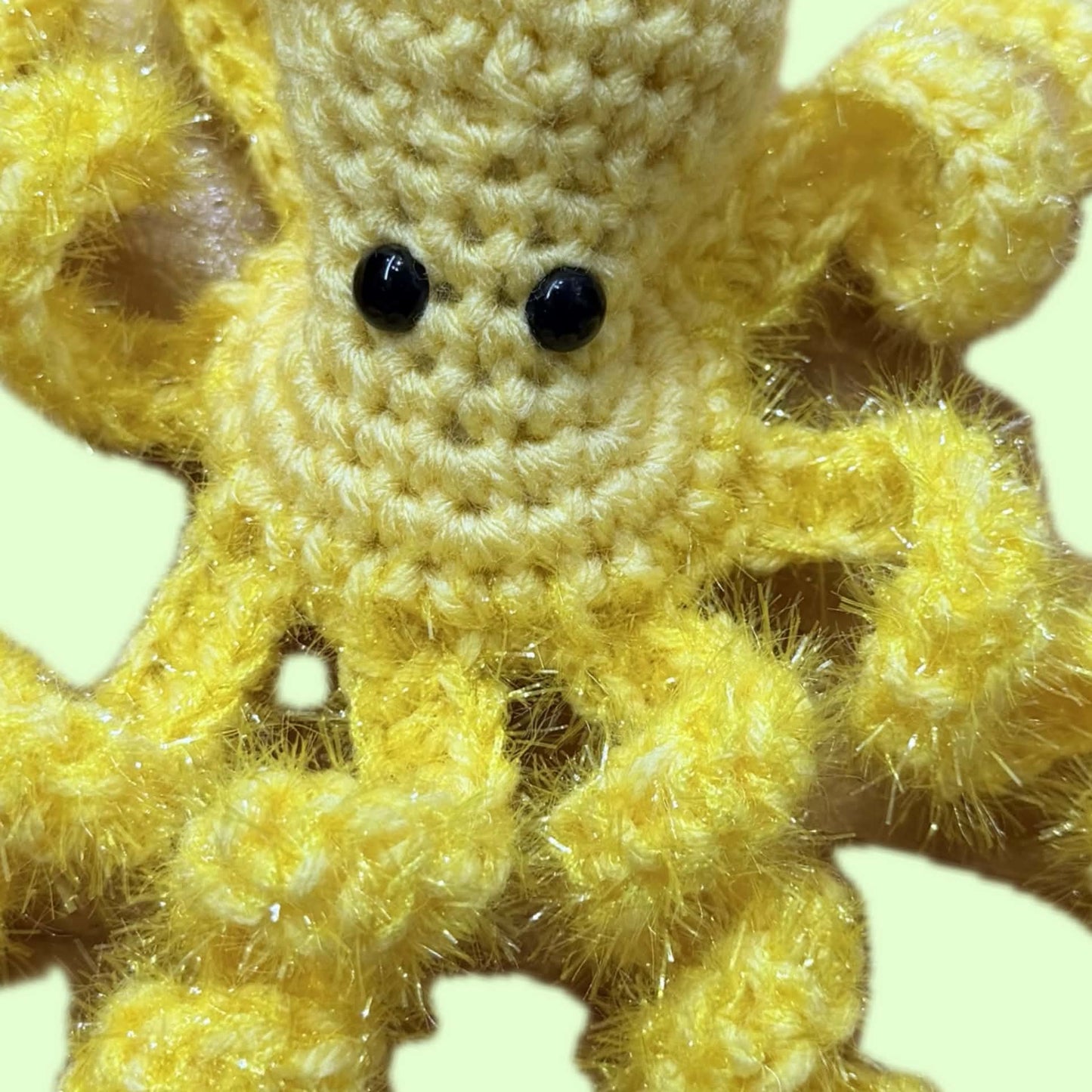 BEAKNITS- CROCHETED OCTOPUS - Yellow Tinsel