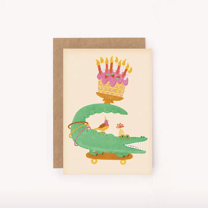 LAUREN SISSON STUDIO- "Crocodile" Mini Birthday Card