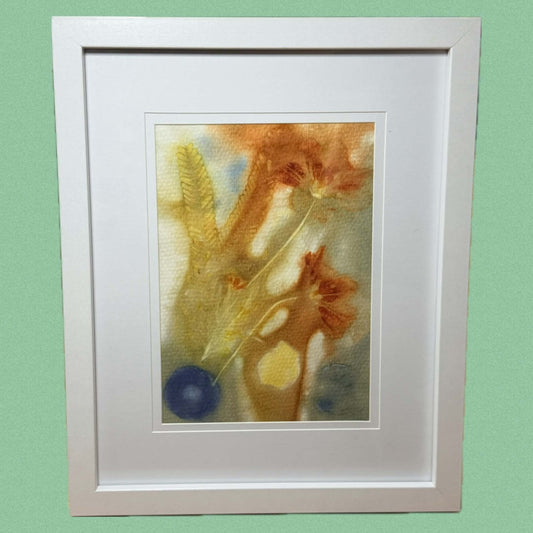 WILD BRASS- "BOTANICAL WONDERS "- BOTANICAL ECO DYED PAPER FRAMED ARTWORK