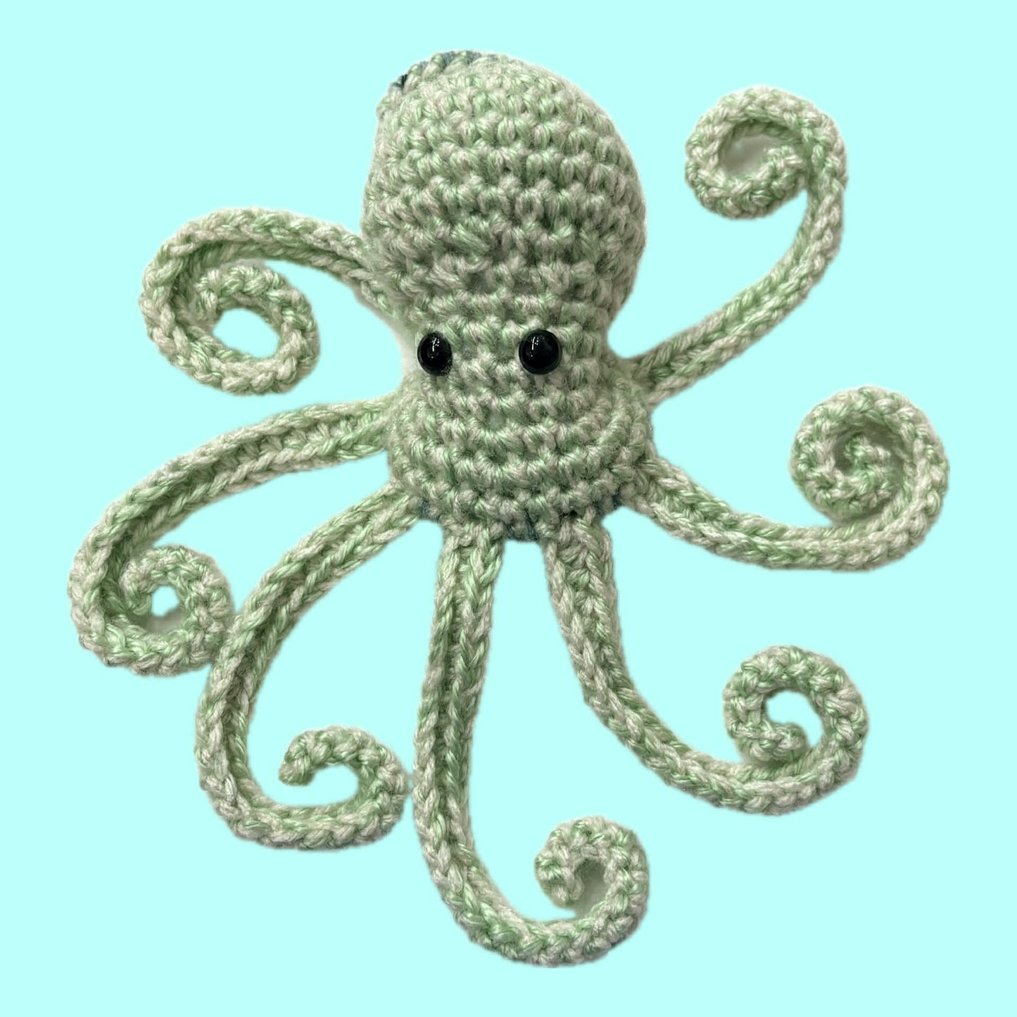 BEAKNITS- CROCHETED OCTOPUS - mint green dappled