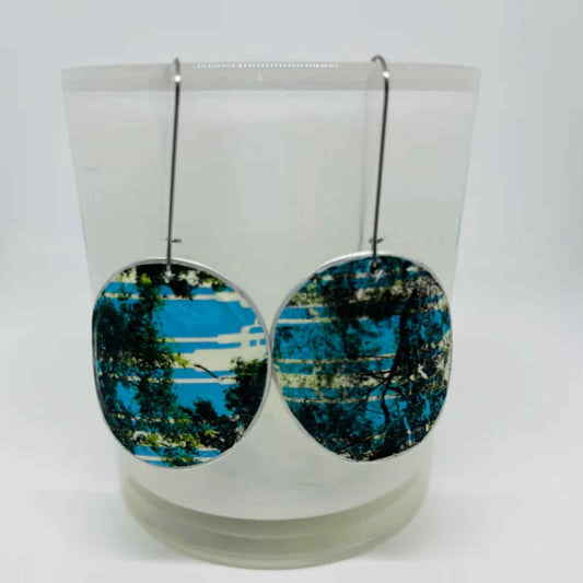 EDIE & BILL- AVA 2 SINGLE DROP- Recycled Coffee Pod & Magazine Earrings