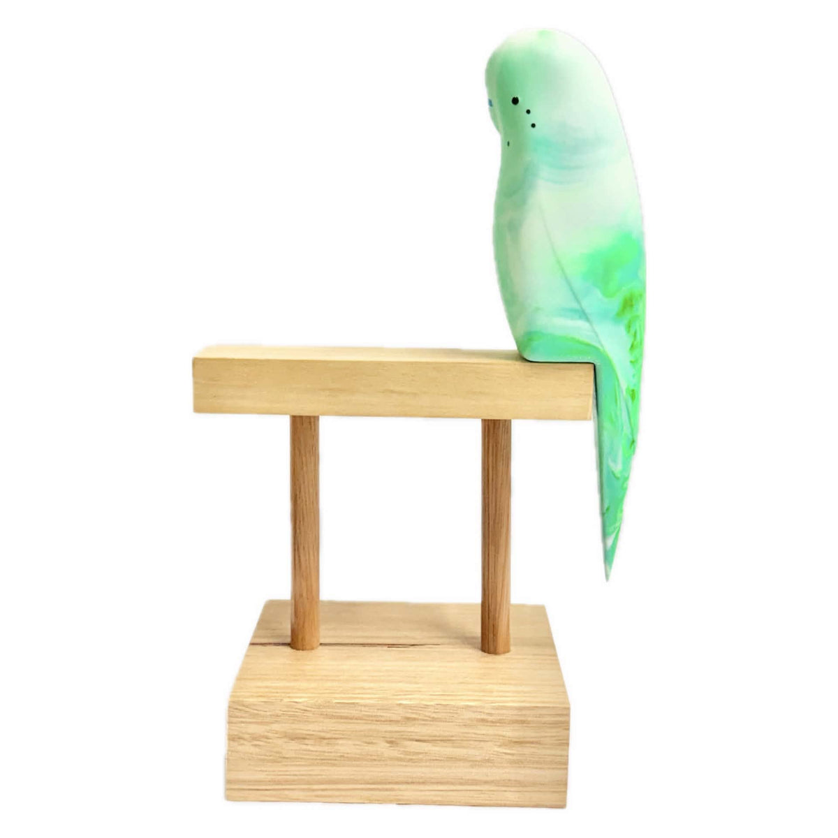 PETE CROMER - RESIN BUDGERIGAR #9 - Green Mojito Swirl