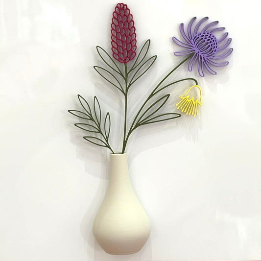 DWAYNSKI.3D - MIXED GARDEN - MAGNETIC BUD VASE WITH PRINTED FLOWER STEM