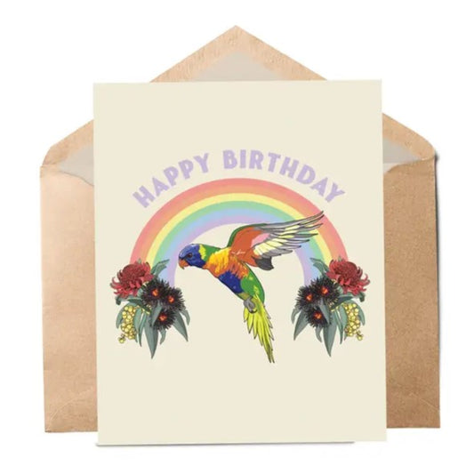 Green Mini Creative - Greeting Cards- Rainbow Lorikeet Birthday Card