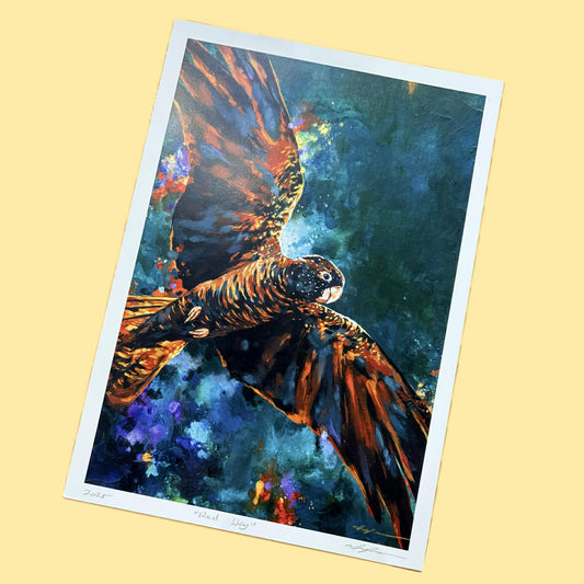 AKASHA MEAD ART - "Red Sky" A4 Fine Art Print