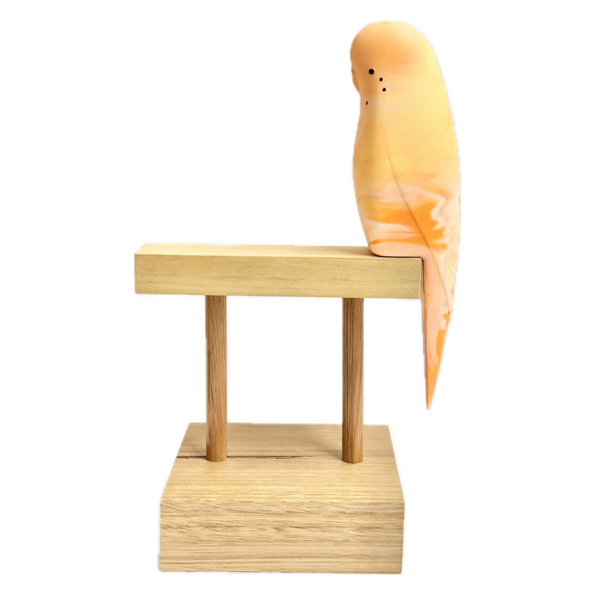 PETE CROMER - RESIN BUDGERIGAR #3- Just Peachy Swirl