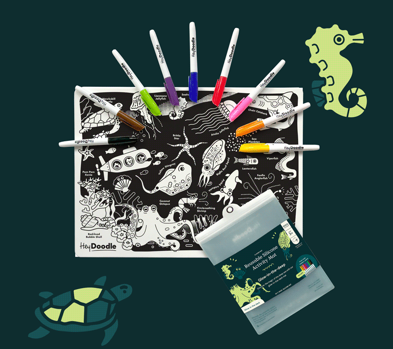 HEY DOODLE - GLO-IN-THE-DEEP - Classic Colouring & Doodle Mat