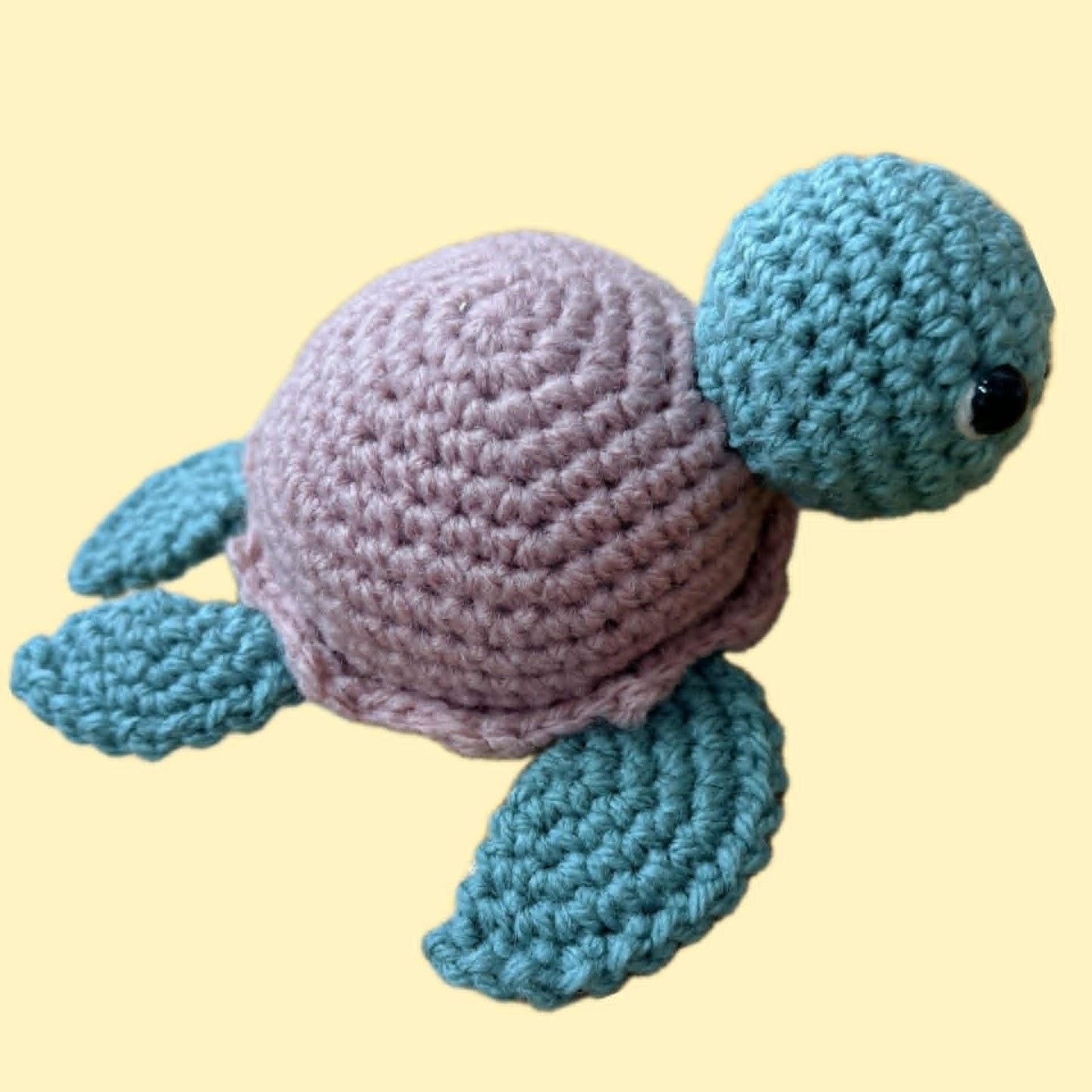 BEAKNITS-Crocheted Turtle - Blush Shell