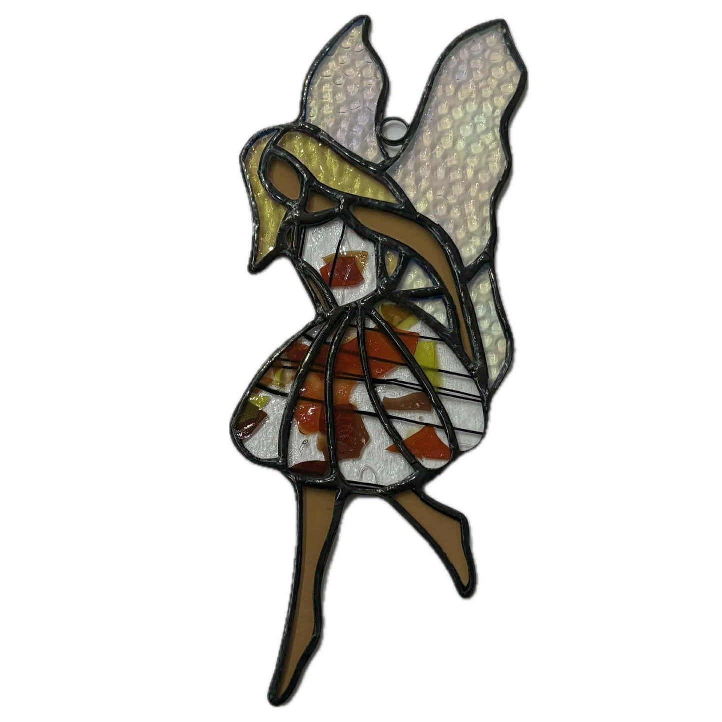 SWAN GLASS -AUTUMN FLOWER FAIRY - Stained Glass Ornament