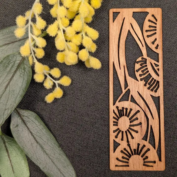 STRAYA ART- Flowering Bluegum- Wooden Bookmark