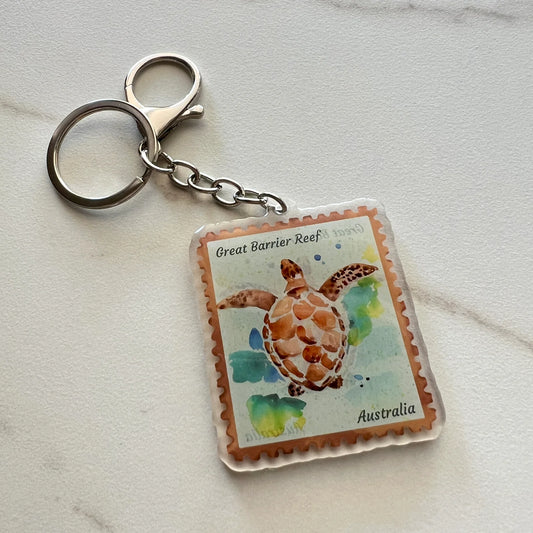 ESZTER'S CREATIONS - "Green Turtle" Acrylic Keychain