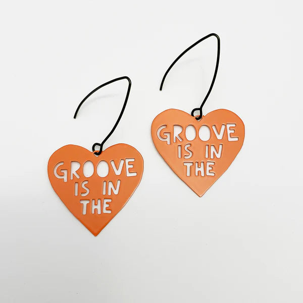 DENZ & CO - Mini "Groove is in the Heart" in Orange - DANGLE EARRINGS