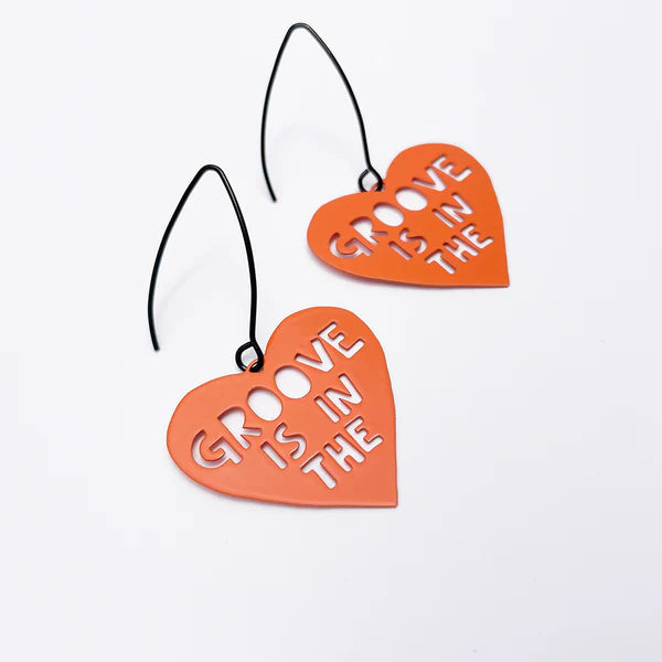 DENZ & CO - Mini "Groove is in the Heart" in Orange - DANGLE EARRINGS